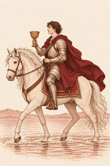 컵 기사 Knight of Cups 타로 카드