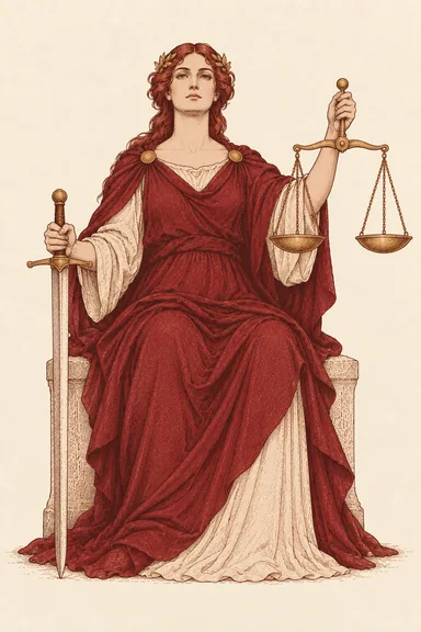 정의 Justice 타로 카드