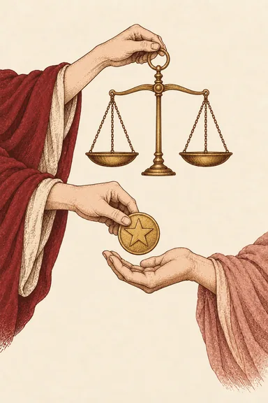 펜타클 6 Six of Pentacles 타로 카드