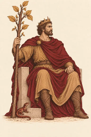 완드 왕 King of Wands 타로 카드